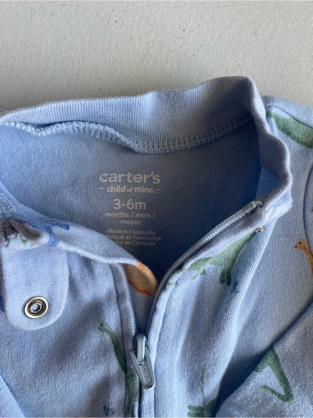 Carter's Baby Boy Dinosaur Footed Pajamas Sleep & Play Blue 3-6M